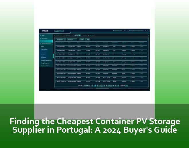 Finding the Cheapest Container PV Storage Supplier in Portugal: A 2024 Buyer's Guide