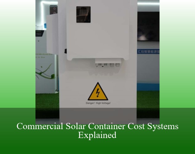 Commercial Solar Container Cost Systems Explained