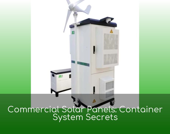 Commercial Solar Panels: Container System Secrets