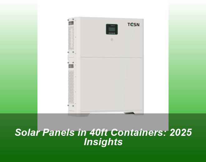 Solar Panels in 40ft Containers: 2025 Insights