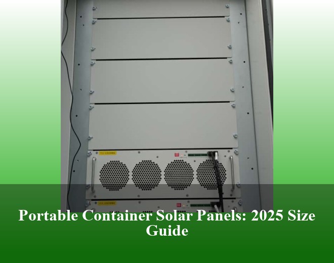 Portable Container Solar Panels: 2025 Size Guide