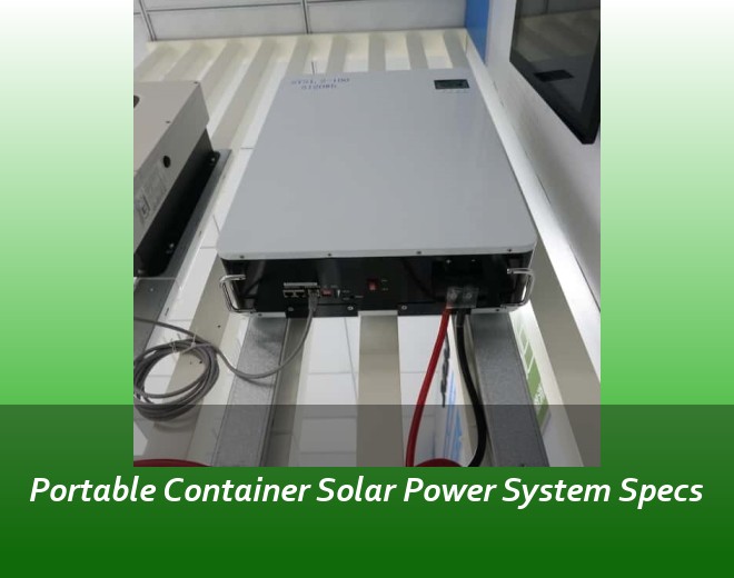 Portable Container Solar Power System Specs